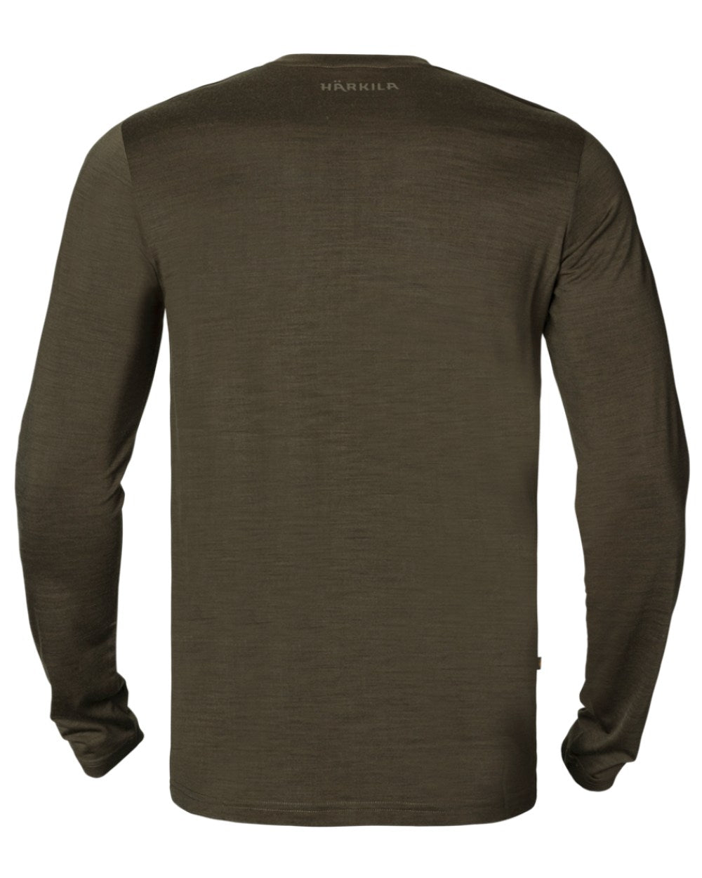 Willow Green Coloured Harkila Base All Season Long Sleeve T-Shirt On A White Background 