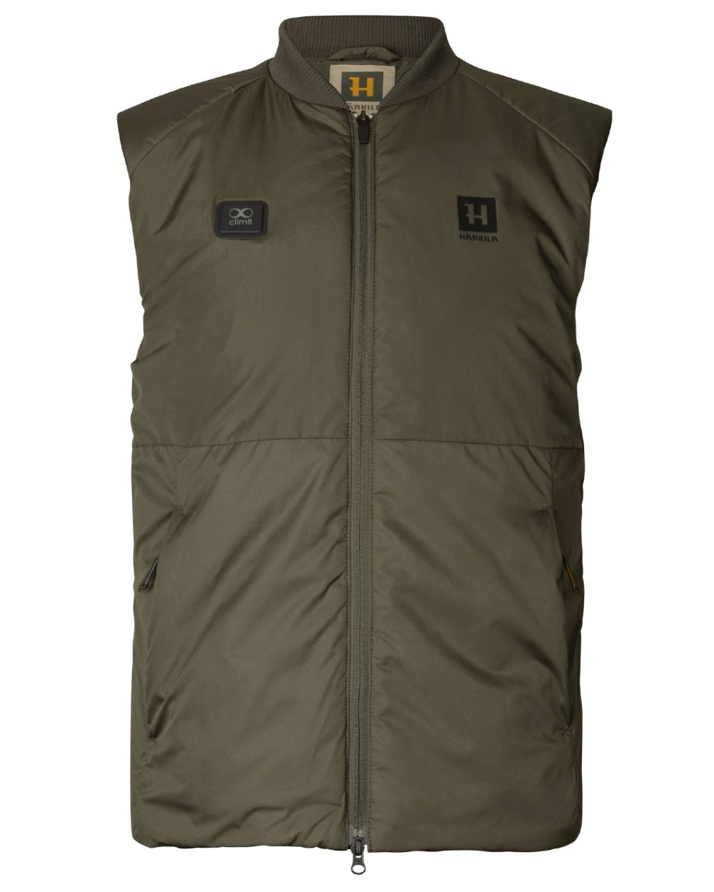 Willow Green Coloured Harkila Clim8 Base Waistcoat On A White Background