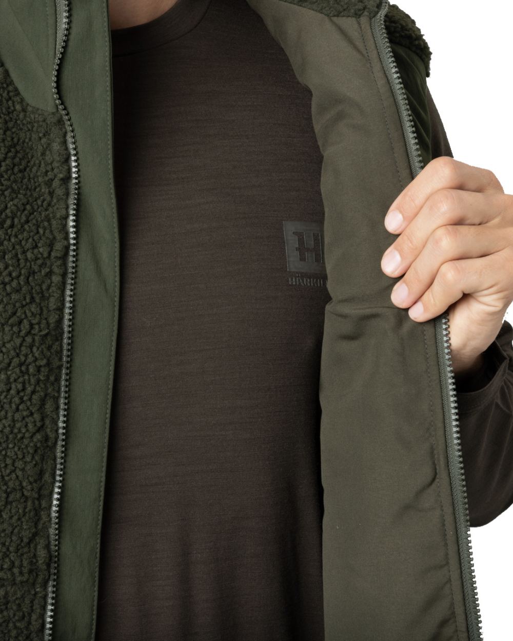 Rosin Coloured Harkila Fjell Polar Waistcoat on white background 
