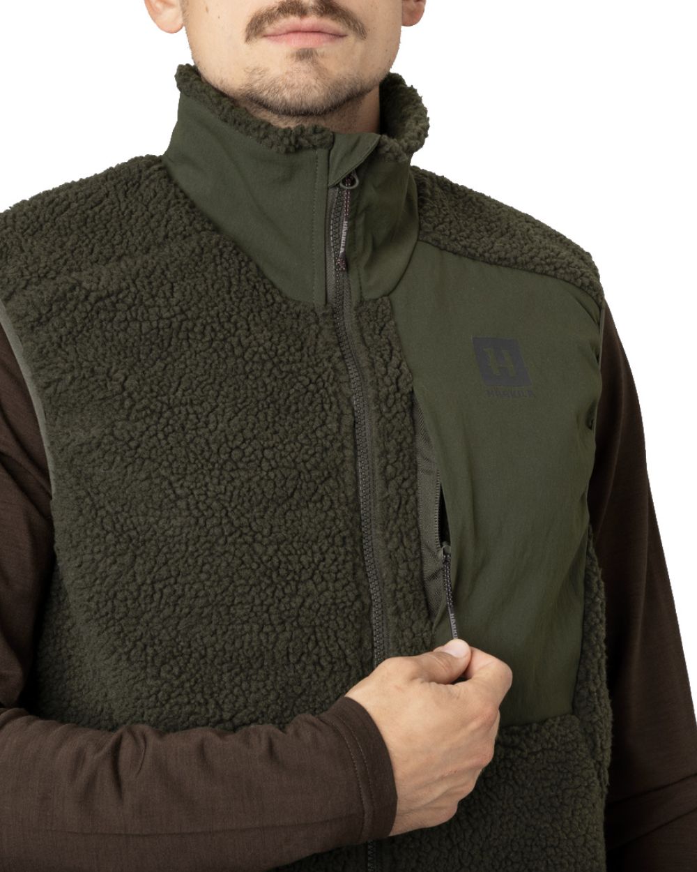 Rosin Coloured Harkila Fjell Polar Waistcoat on white background 