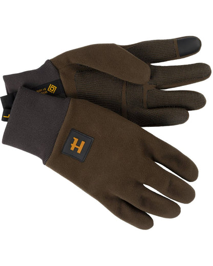 Hunting Green Shadow Brown Coloured Harkila Forest Hunter WSP Gloves On A White Background