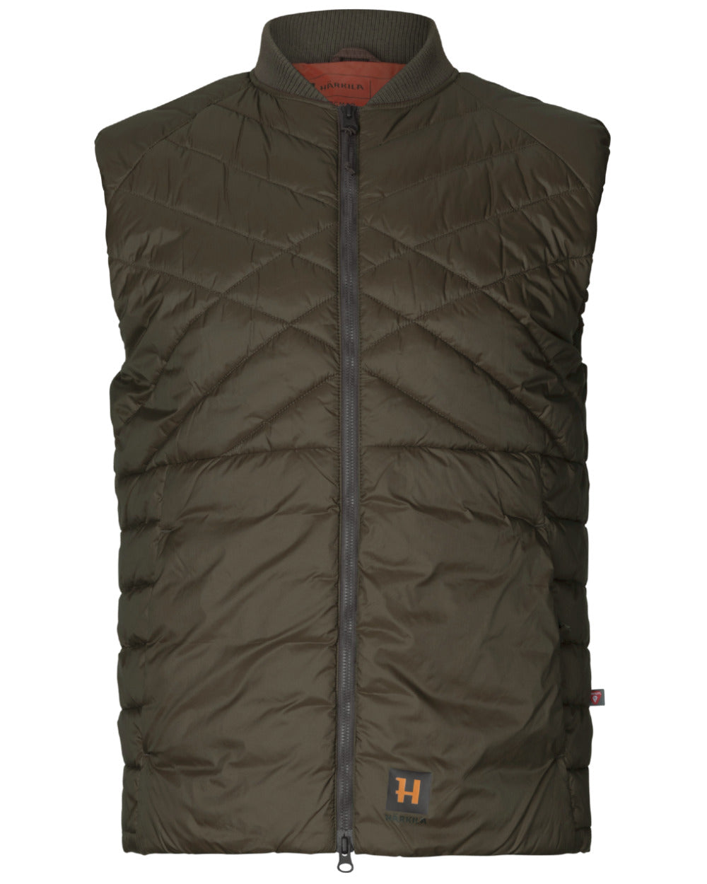 Willow Green Coloured Harkila Logmar Insulated Packable Waistcoat On A White Background