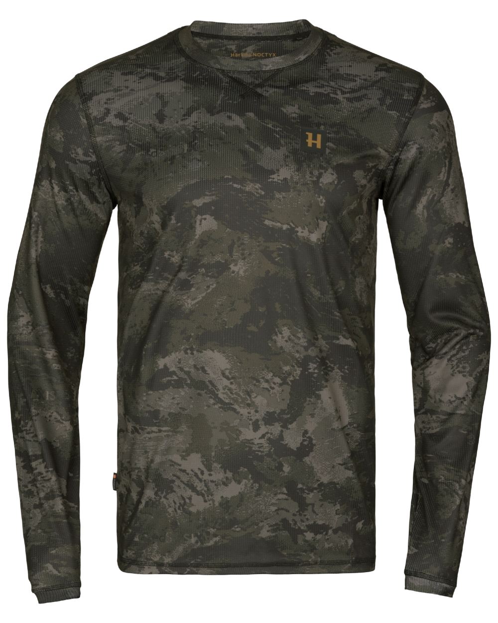 Axis Black Coloured Harkila NOCTYX Camo Long Sleeve T-Shirt On A White Background