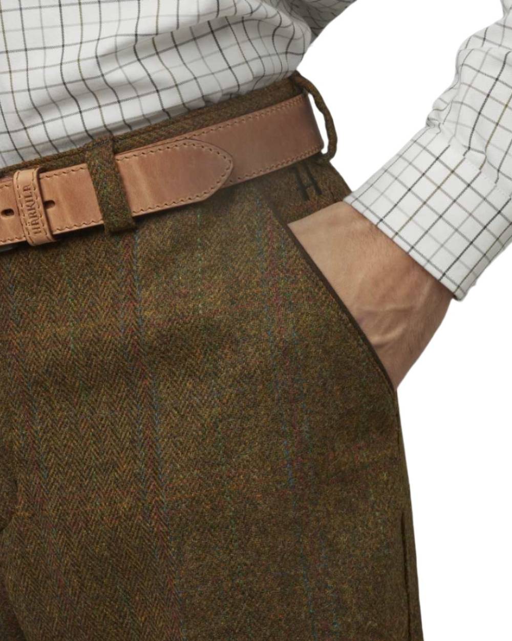 Terragon Brown Coloured Harkila Stornoway Tweed Breeks 2.0 On A White Background