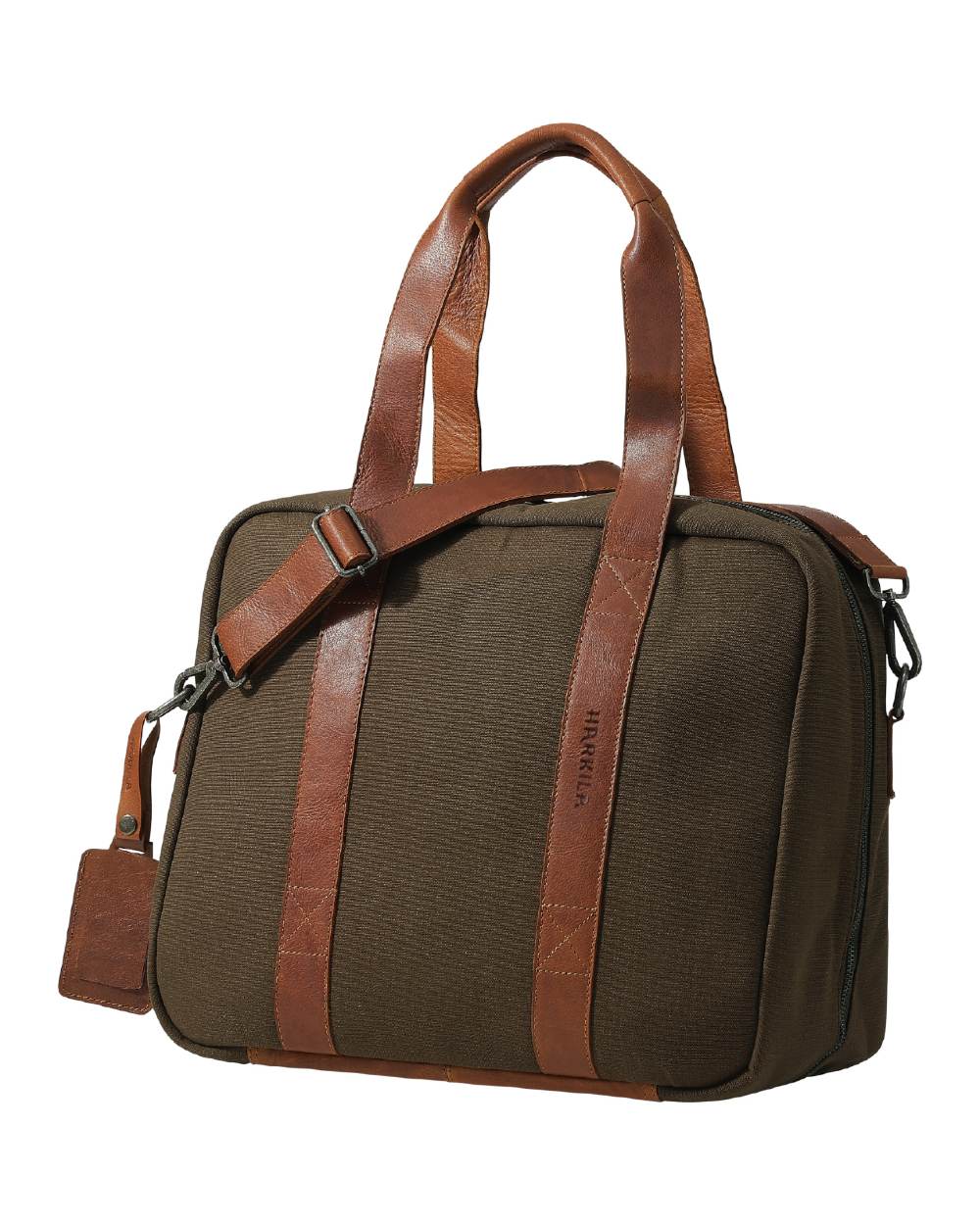 Warm Olive Coloured Harkila Weekend Bag 30 L On A White Background