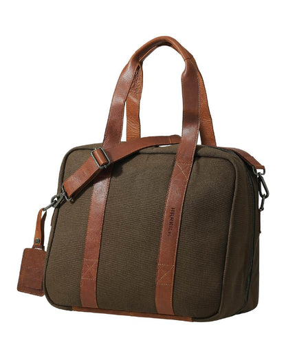 Warm Olive Coloured Harkila Weekend Bag 30 L On A White Background