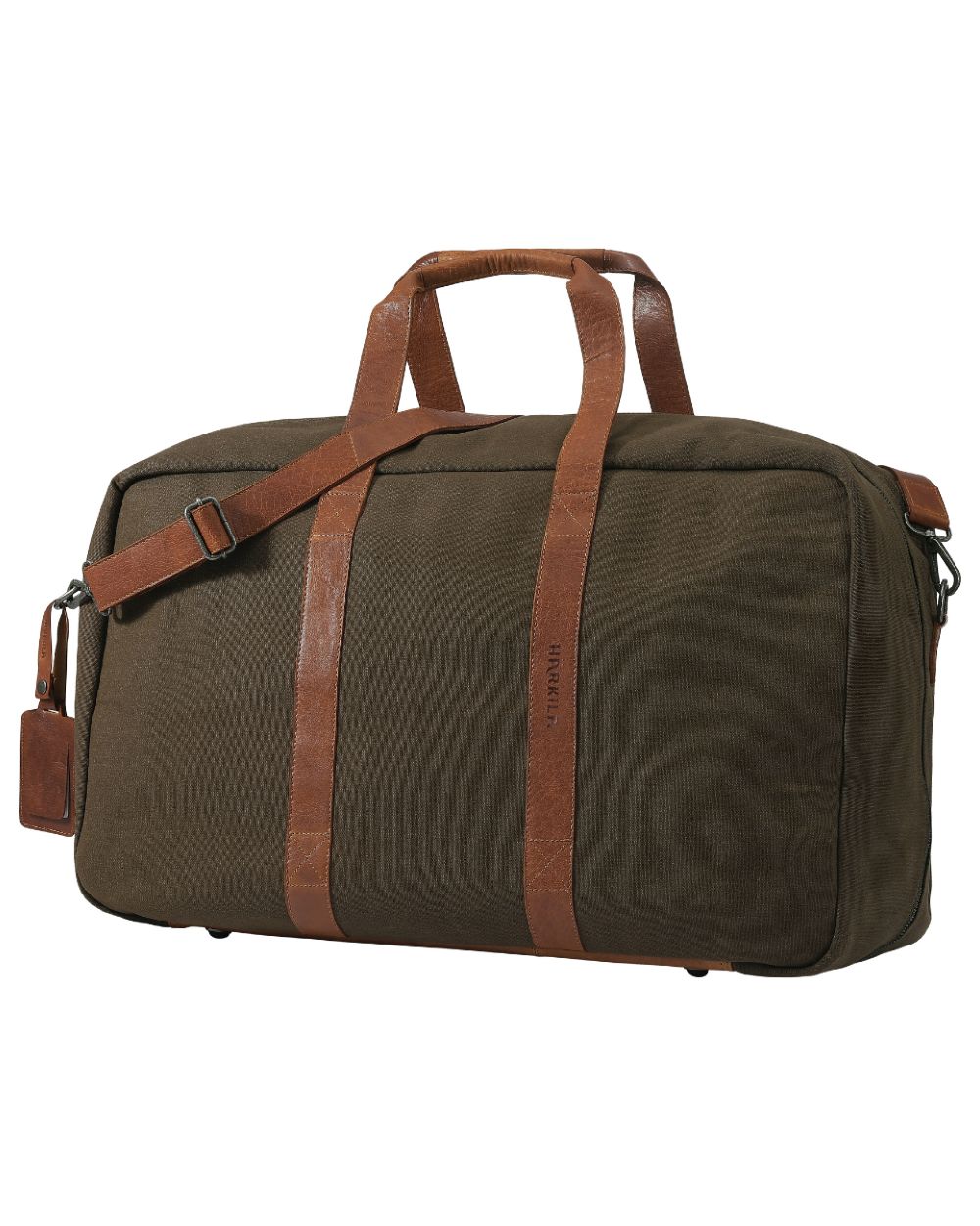Warm Olive Coloured Harkila Weekend Bag on white background 
