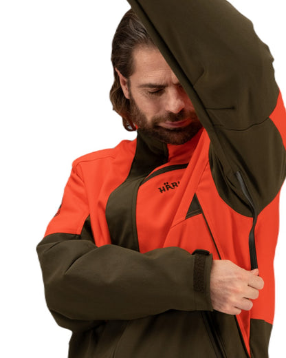 Wildboar Orange Willow Green Coloured Harkila Wildboar Pro Jacket On A White Background