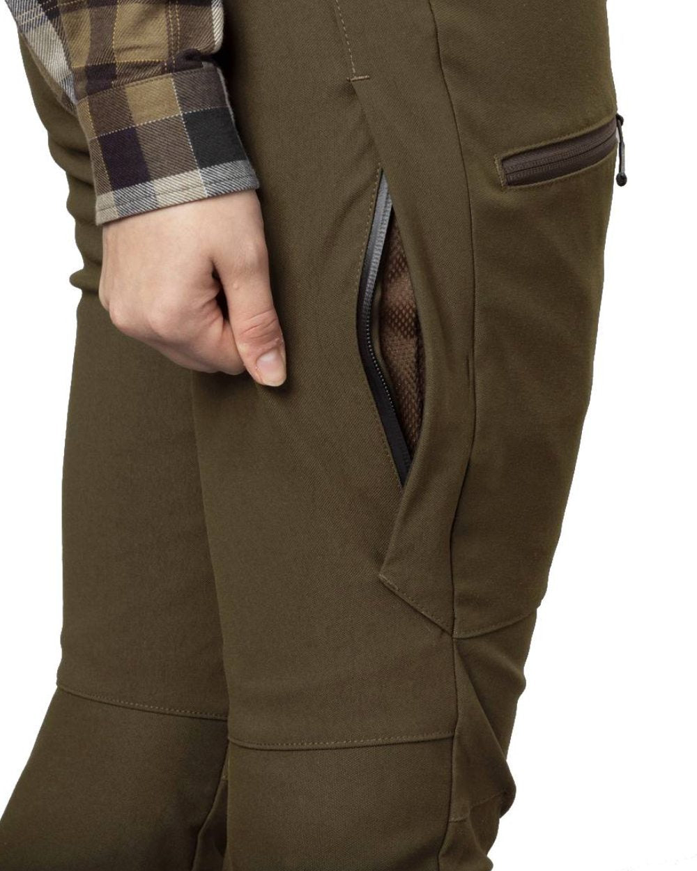 Willow Green Coloured Harkila Womens Pro Hunter GTX Trousers on white background 