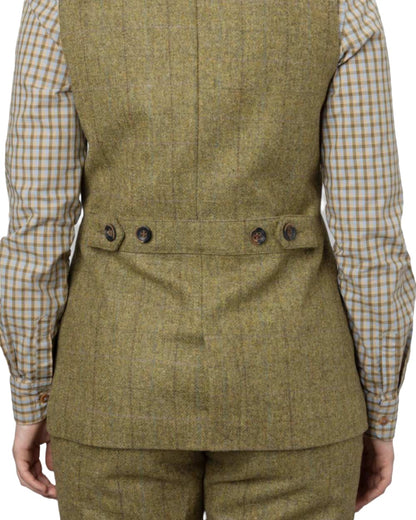 Olive Coloured Harkila Womens Jura Shooting Waistcoat On A White Background