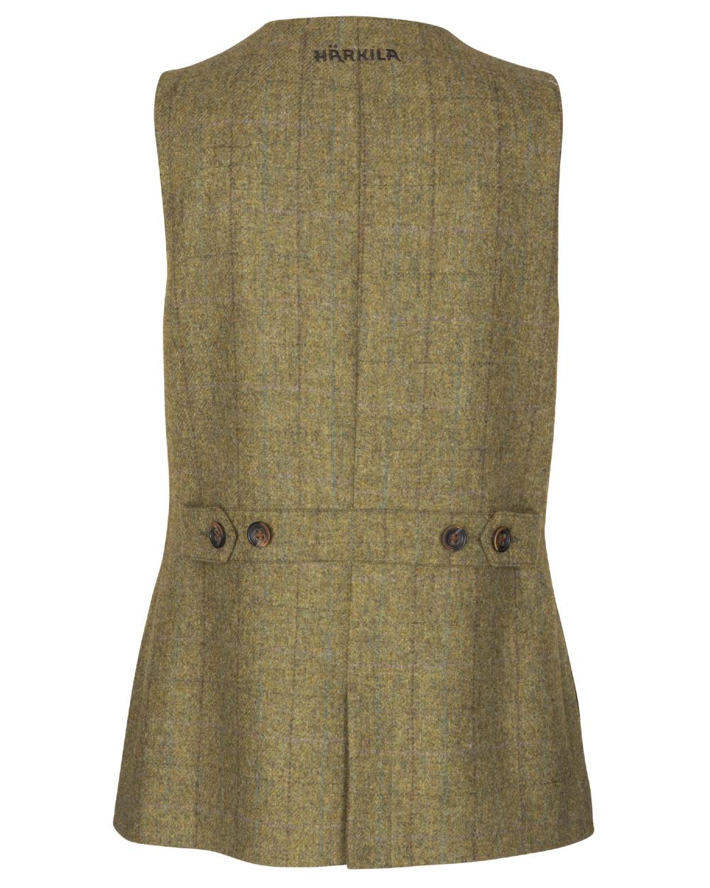 Olive Coloured Harkila Womens Jura Shooting Waistcoat On A White Background