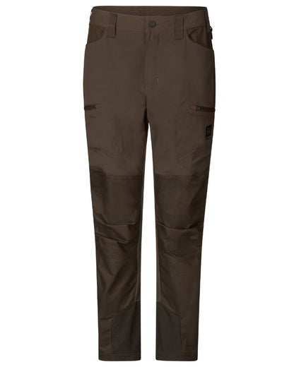 Slate Brown Willow Green Coloured Harkila Womens Runa Pants On A White Background