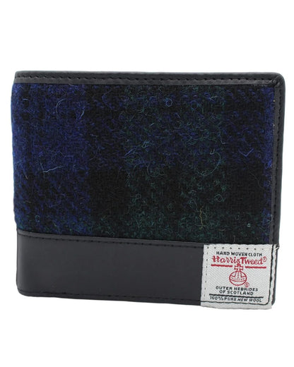 Blackwatch Coloured Heather Callum Harris Tweed Wallet On A White Background 