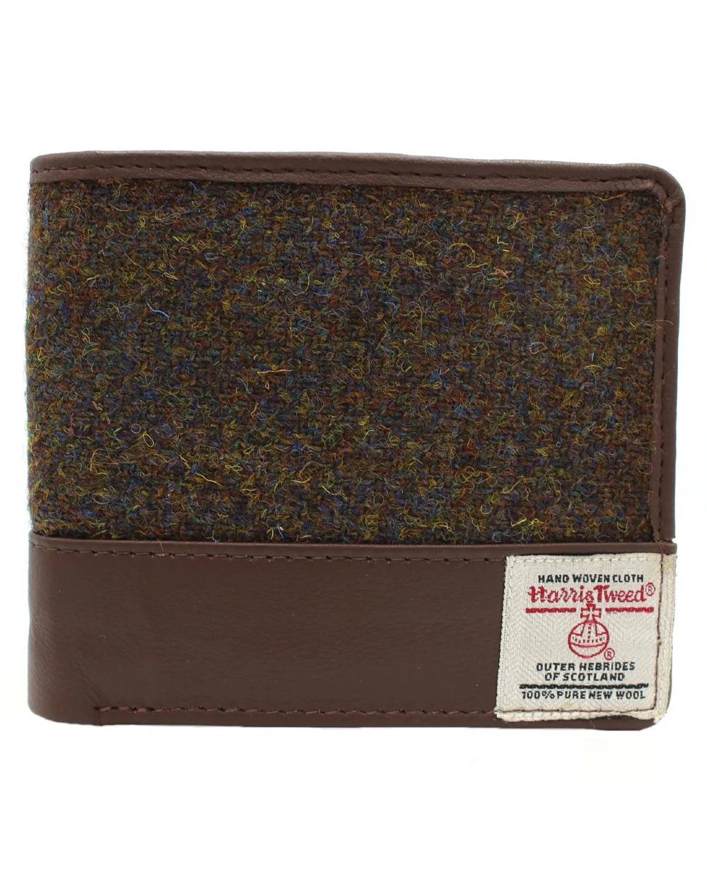 Brown Mix Coloured Heather Callum Harris Tweed Wallet On A White Background 