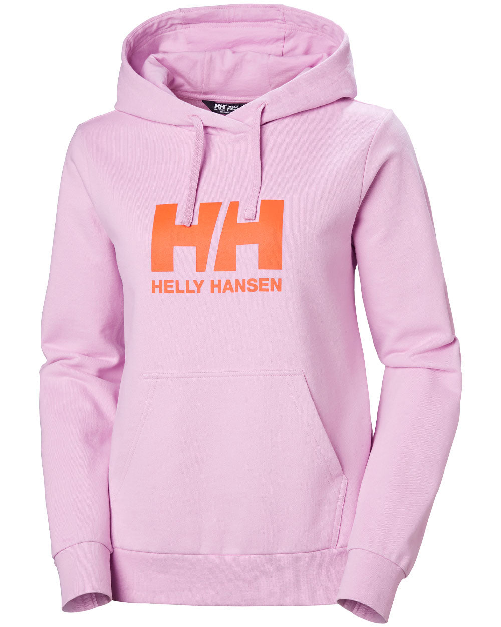 Cherry Blossom coloured Helly Hansen Womens Logo Hoodie 2.0 on White background 