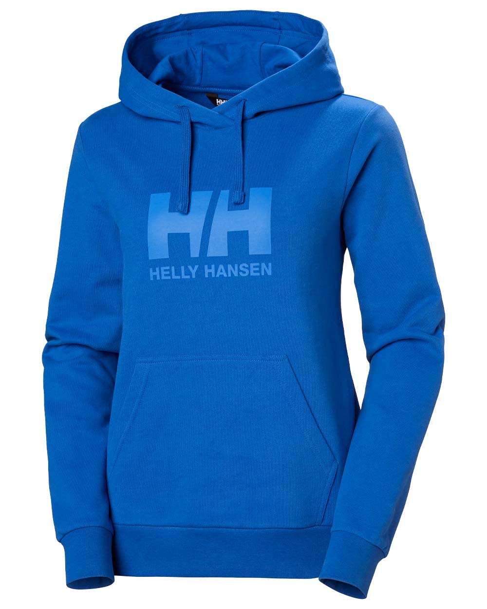 Cobalt 2.0 coloured Helly Hansen Womens Logo Hoodie 2.0 on White background 