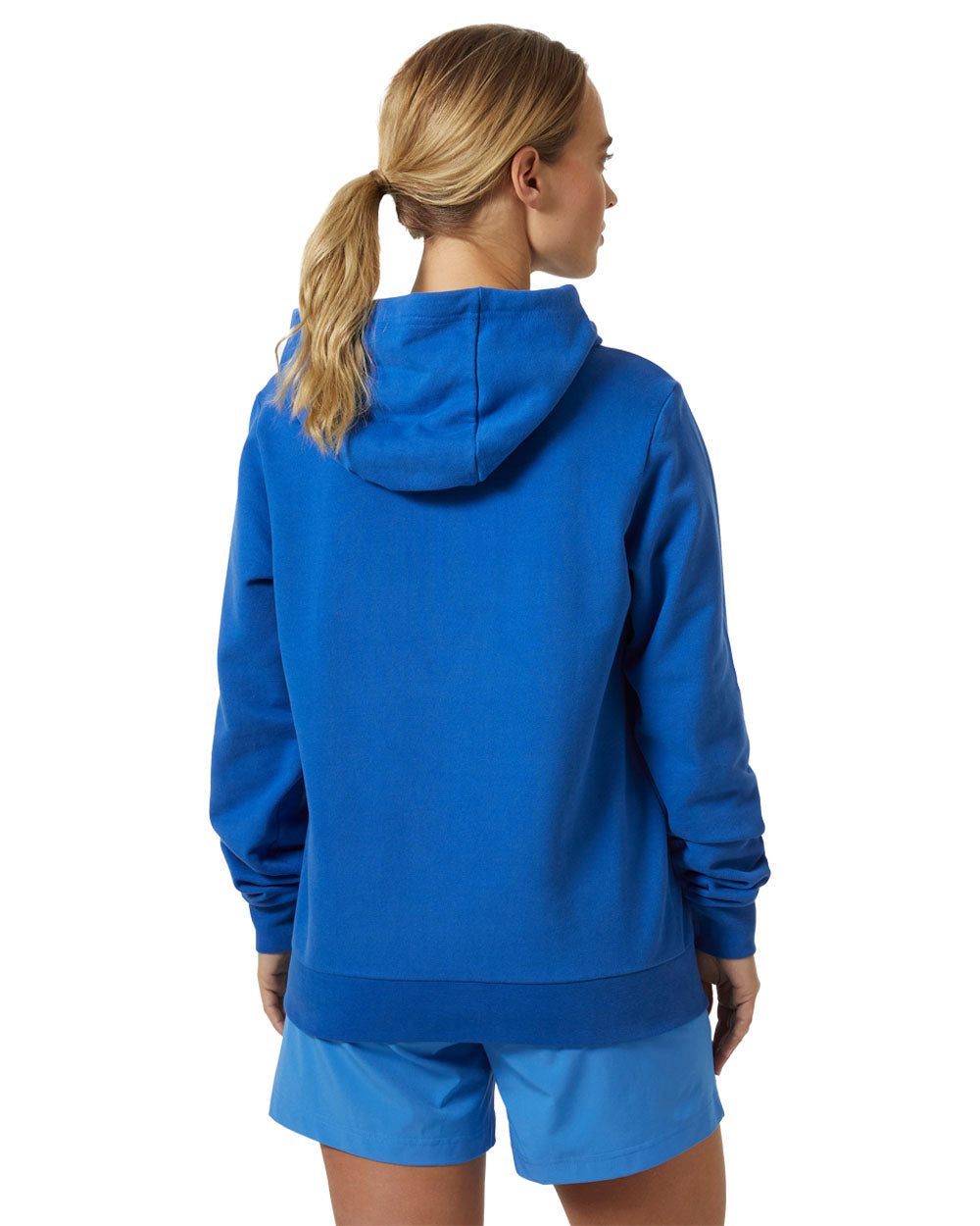 Cobalt 2.0 coloured Helly Hansen Womens Logo Hoodie 2.0 on White background 