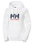 White coloured Helly Hansen Womens Logo Hoodie 2.0 on White background #colour_white