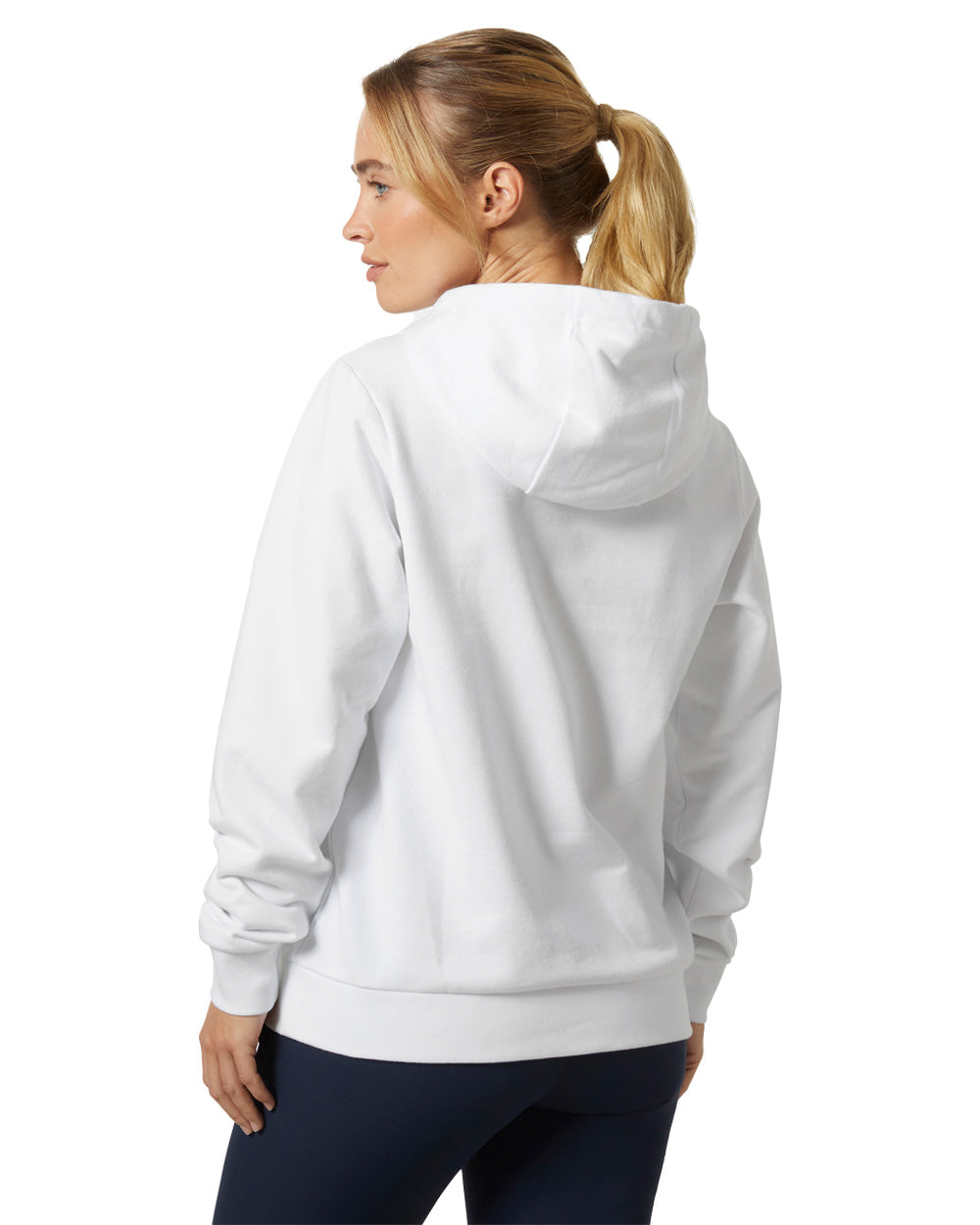 White coloured Helly Hansen Womens Logo Hoodie 2.0 on White background 