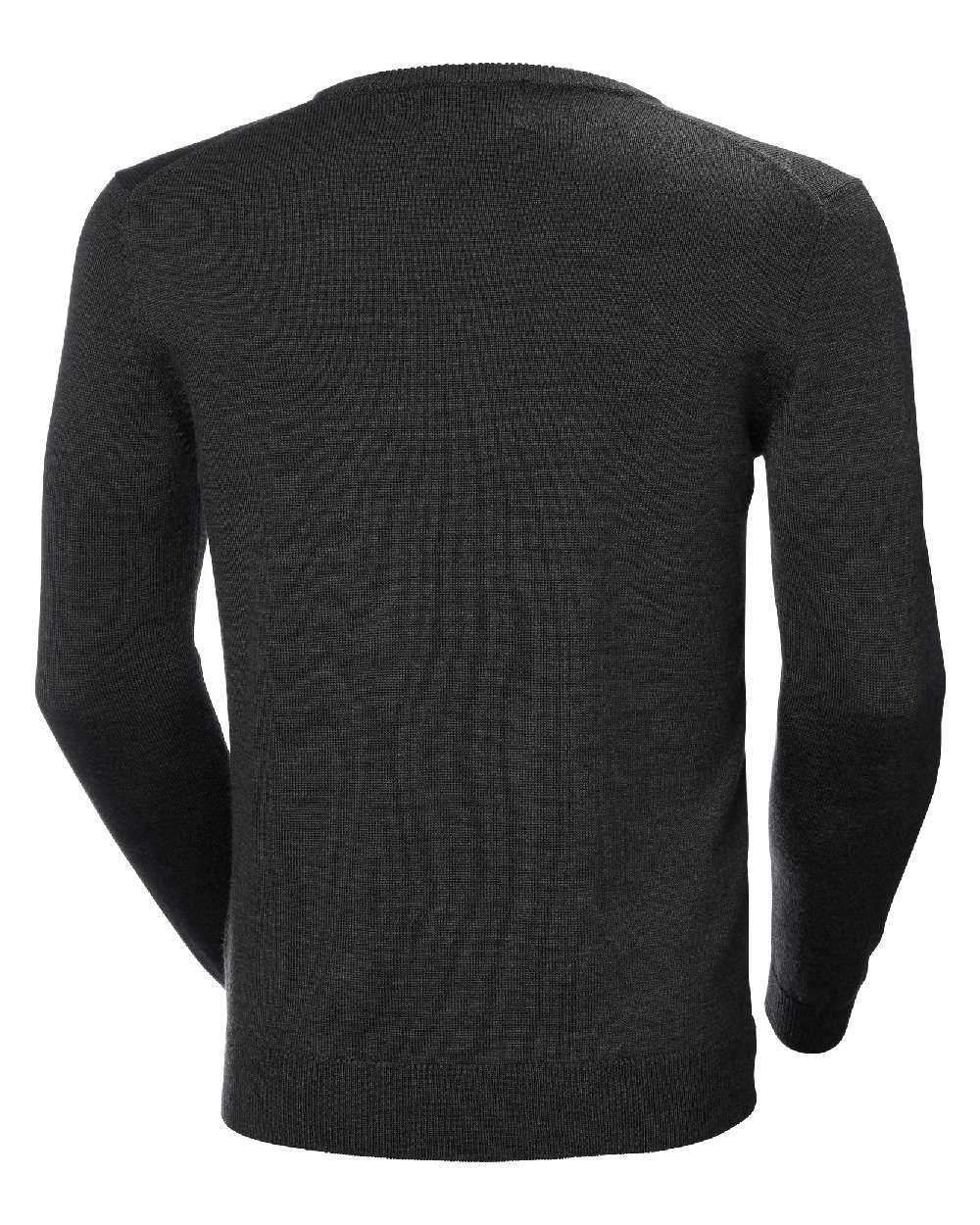 Ebony coloured Helly Hansen Mens Shore Merino Sweater on White Background 