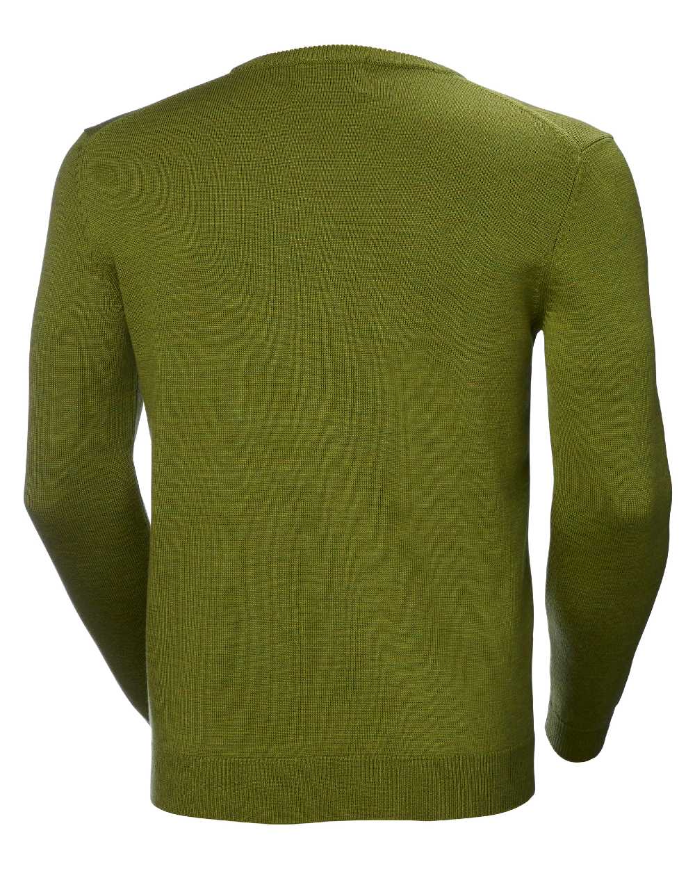 Olive Green coloured Helly Hansen Mens Shore Merino Sweater on White Background 