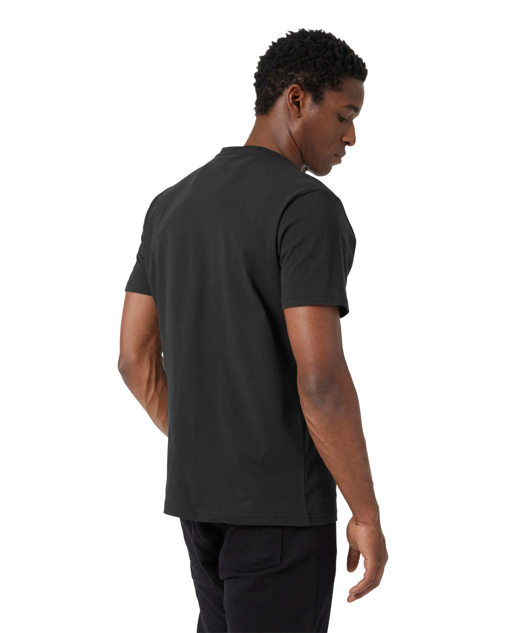 Black coloured Helly Hansen Box T-Shirt on White background 