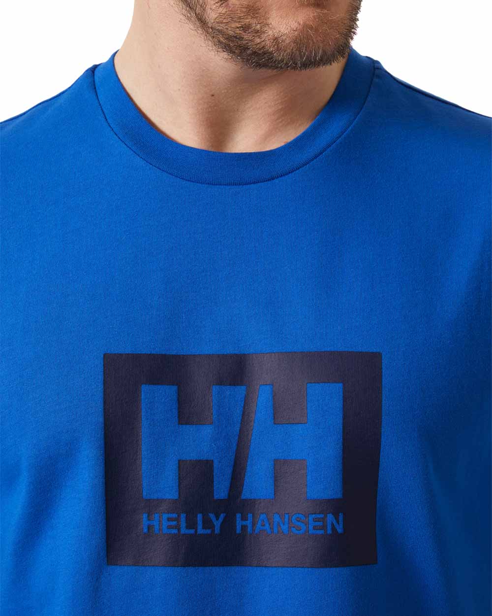 Cobalt 2.0 coloured Helly Hansen Box T-Shirt on White background 