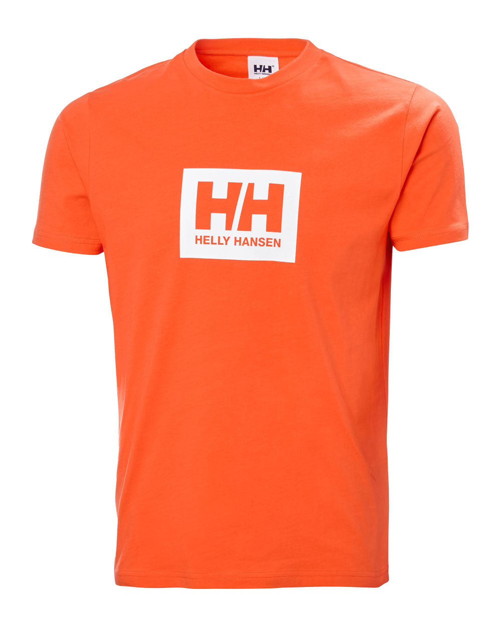 Flame coloured Helly Hansen Box T-Shirt on White background 