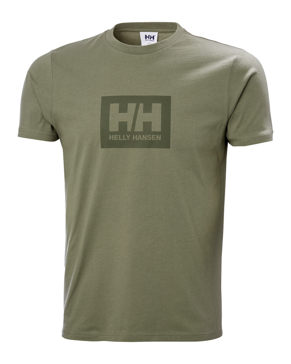 Lav Green coloured Helly Hansen Box T-Shirt on White background 