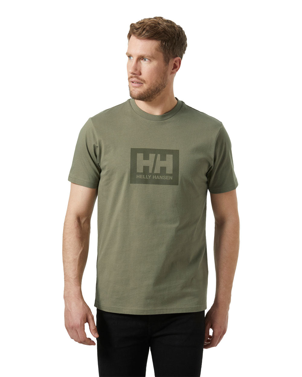 Lav Green coloured Helly Hansen Box T-Shirt on White background 