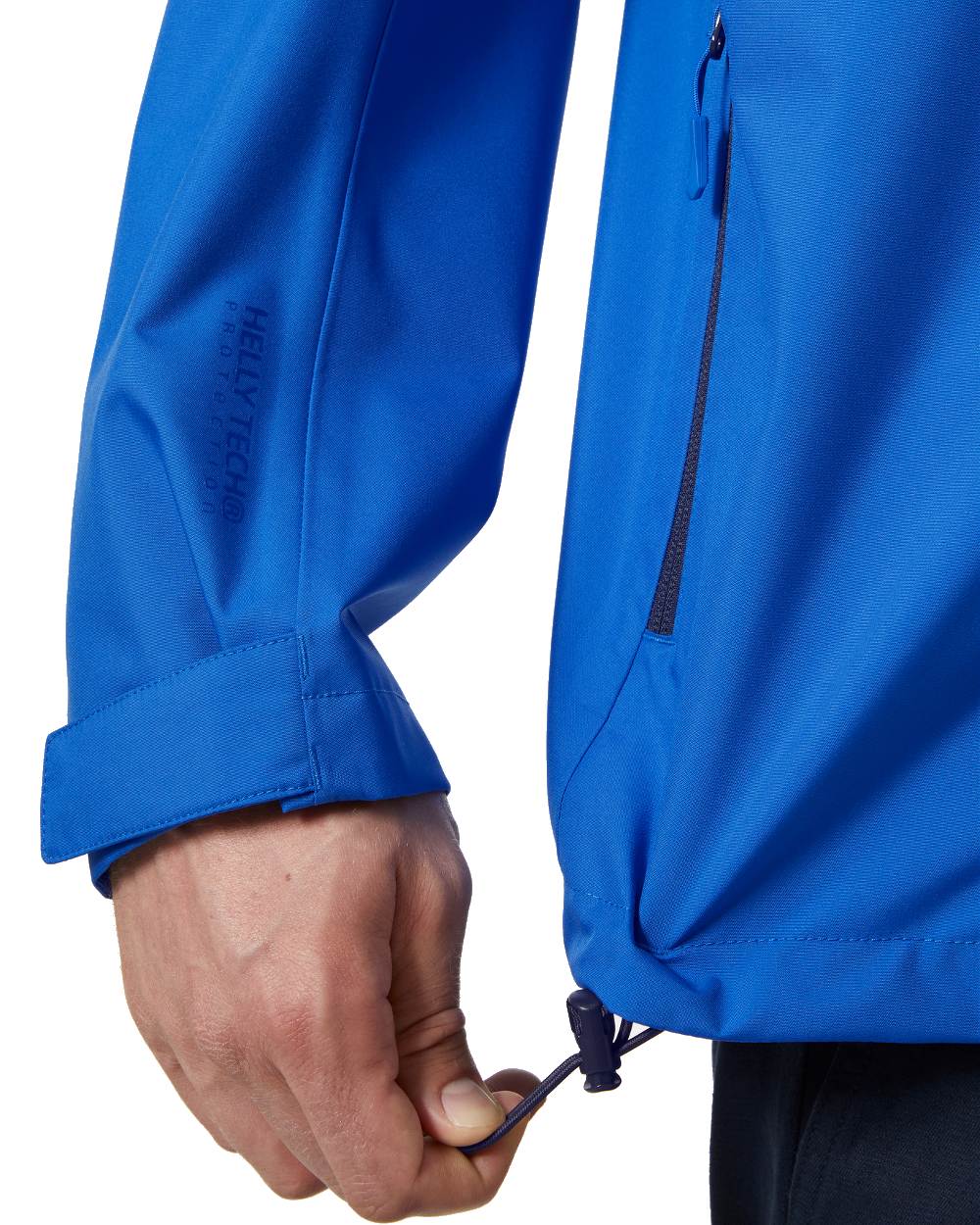 Cobalt 2.0 coloured Helly Hansen American Magic Crew Hooded Jacket 2.0 on white background 