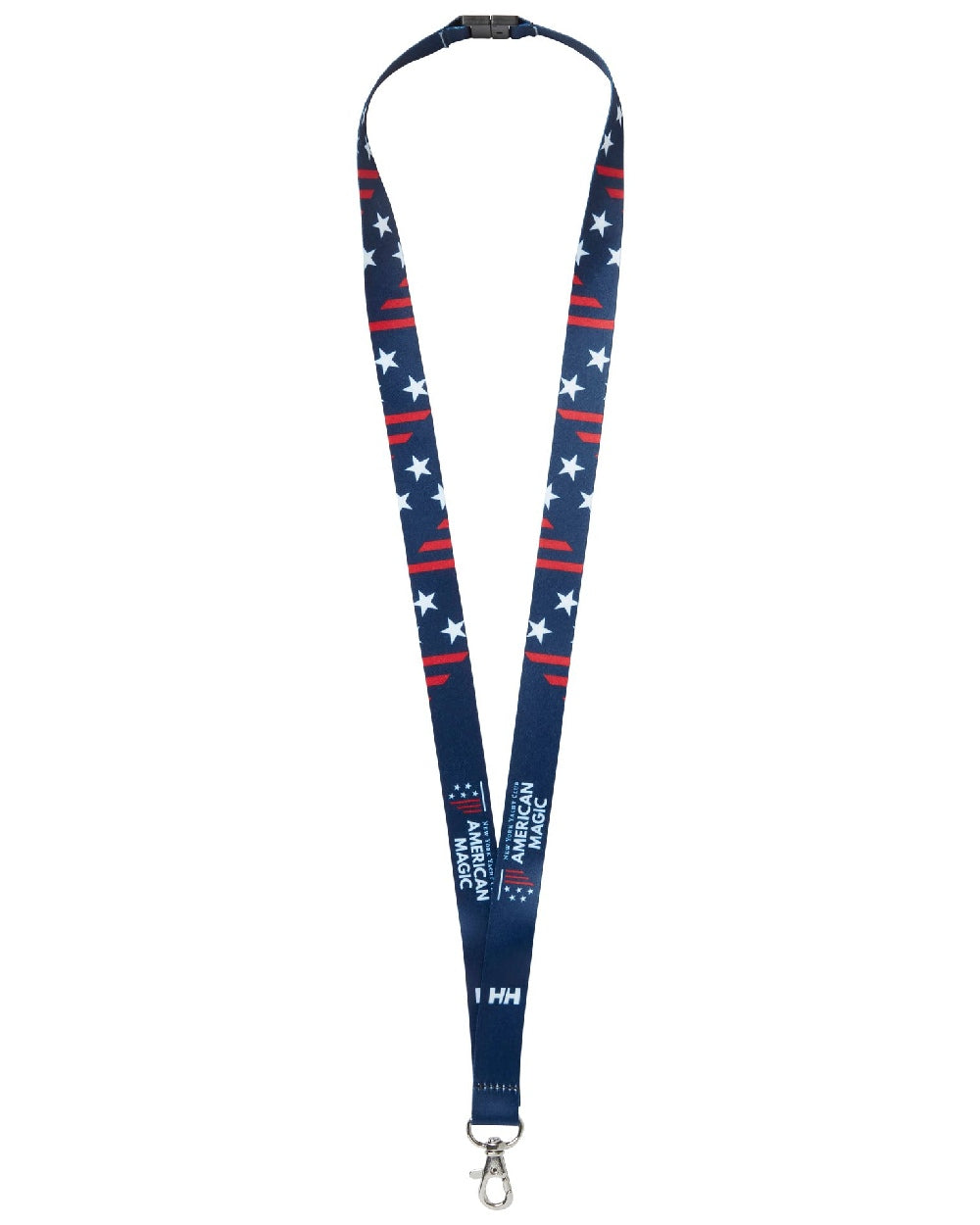 Am Navy coloured Helly Hansen American Magic Lanyard on white background 