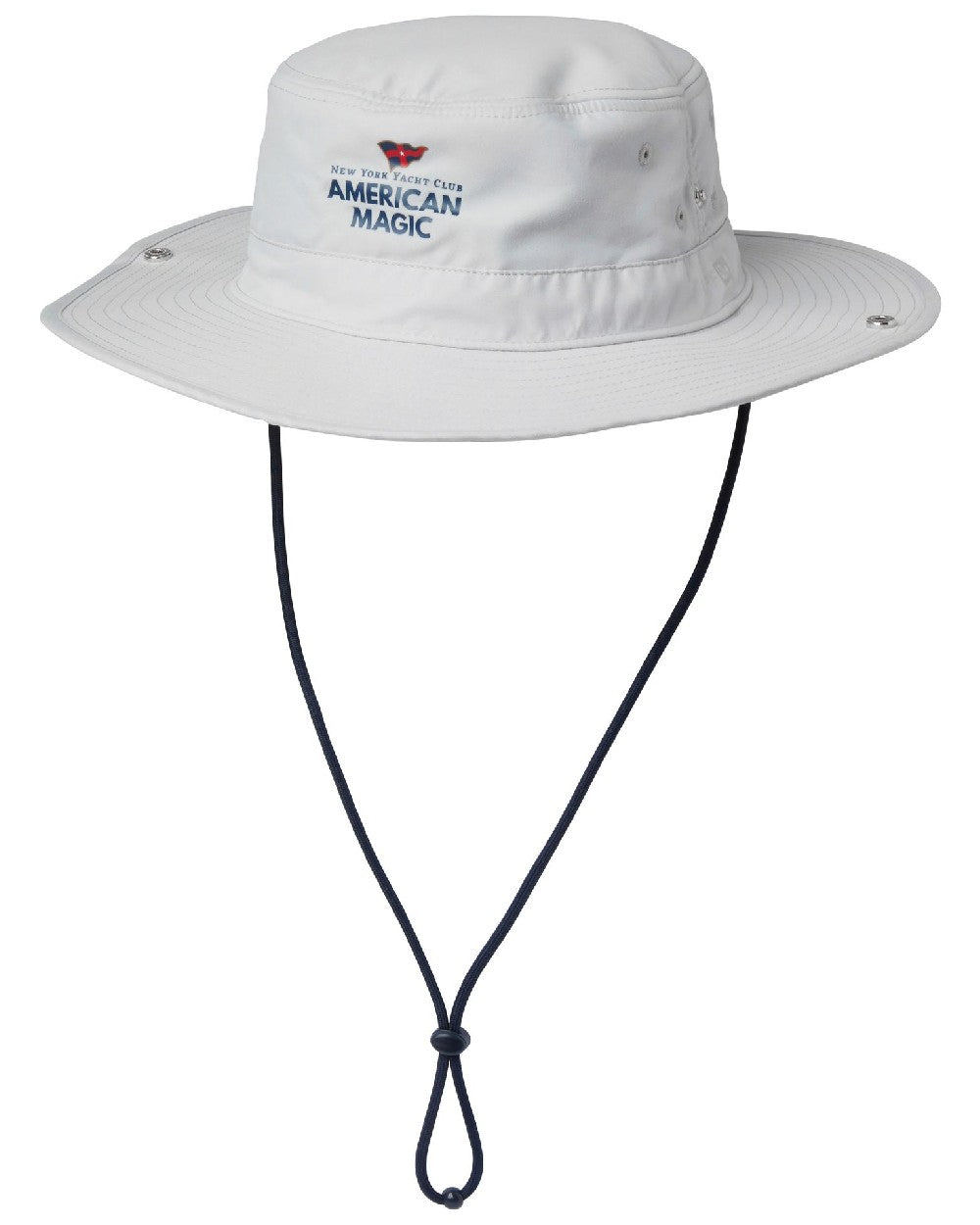 Am Grey Fog coloured Helly Hansen American Magic Sun Hat on white background 