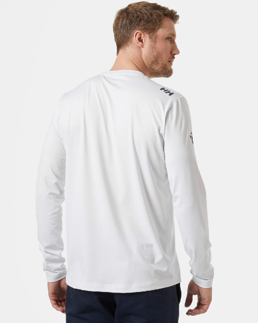 White coloured Helly Hansen American Magic UPF Tech Long Sleeves Shirt on grey background 