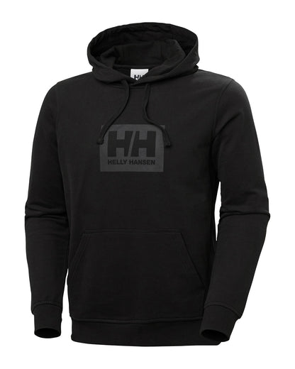 Black coloured Helly Hansen Box Hoodie on White background 