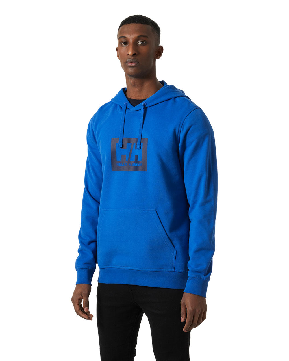 Cobalt 2.0 coloured Helly Hansen Box Hoodie on White background 