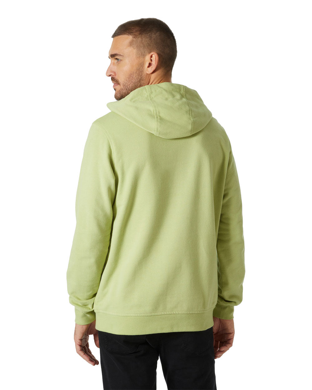 Iced Matcha coloured Helly Hansen Box Hoodie on White background 