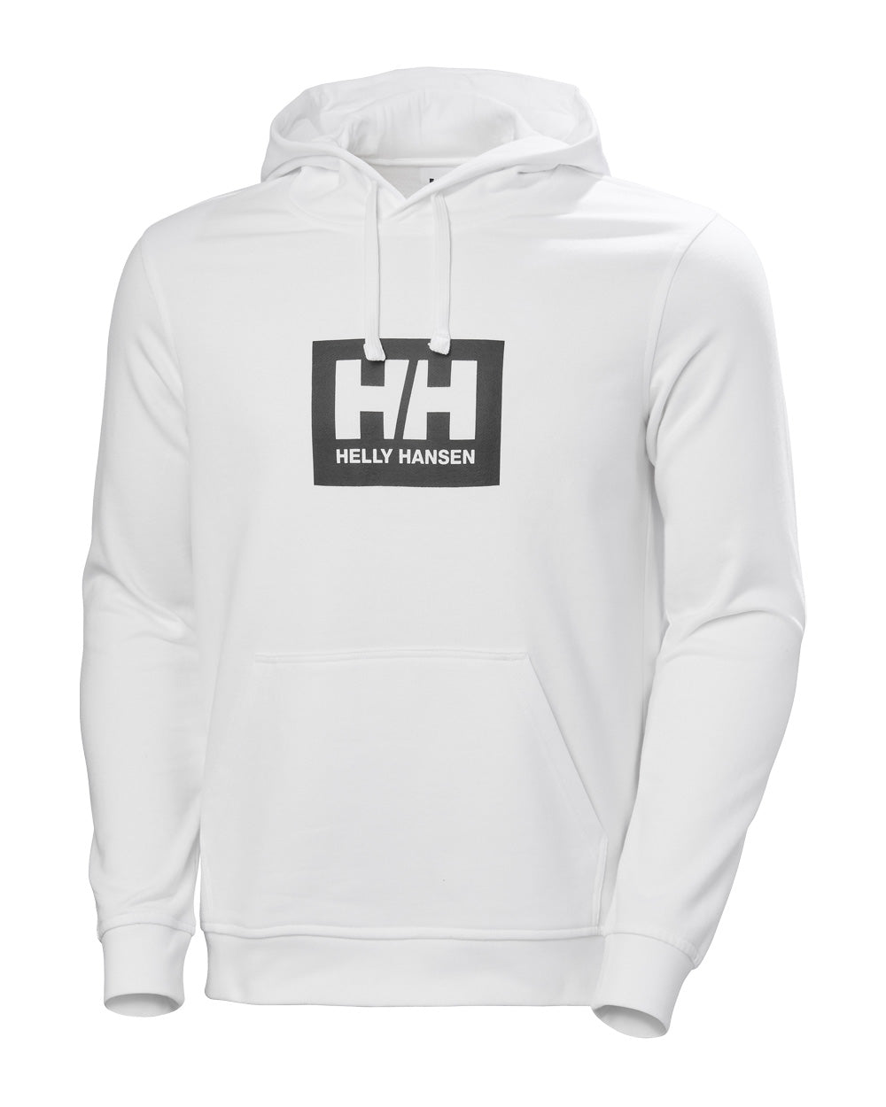 White coloured Helly Hansen Box Hoodie on White background 