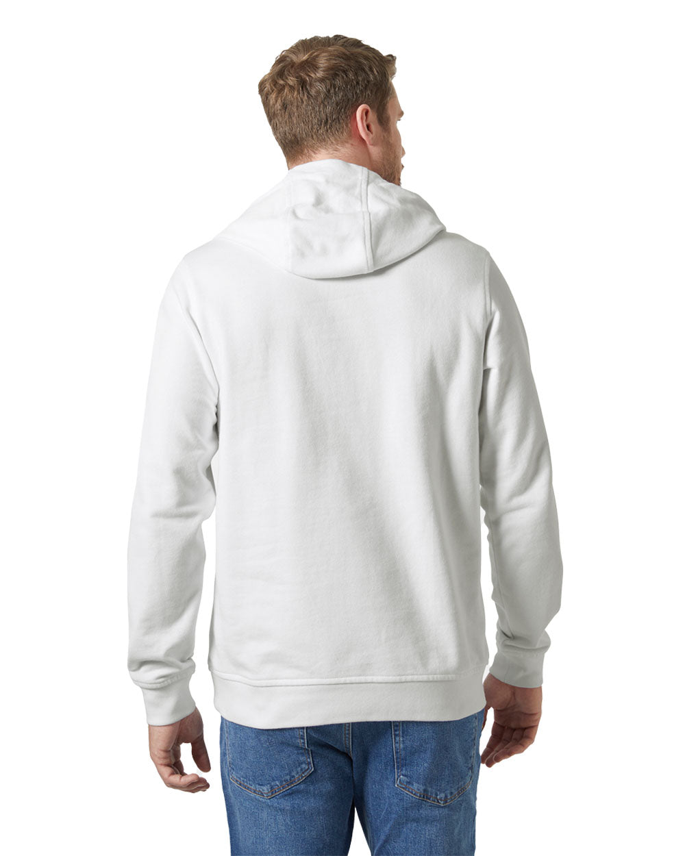 White coloured Helly Hansen Box Hoodie on White background 