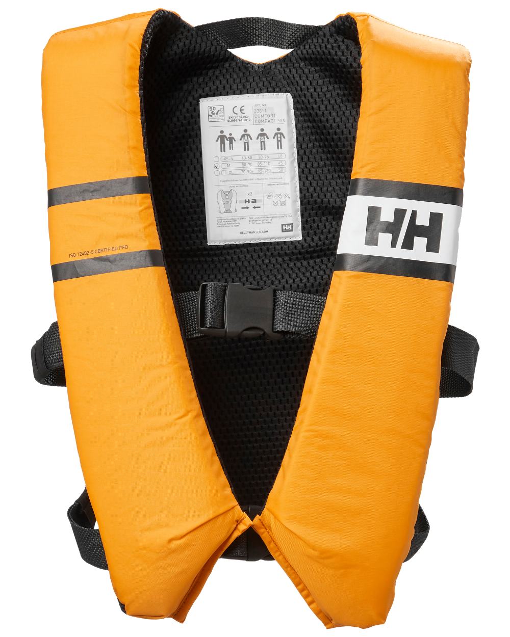 Cloudberry coloured Helly Hansen Comfort Compact 50N Life Vest on white background 