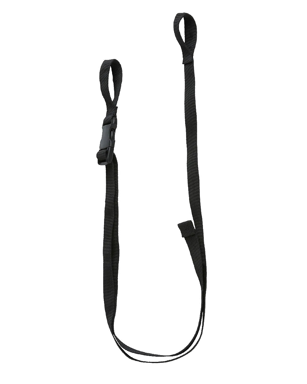 Black coloured Helly Hansen Crotch Strap on white background 