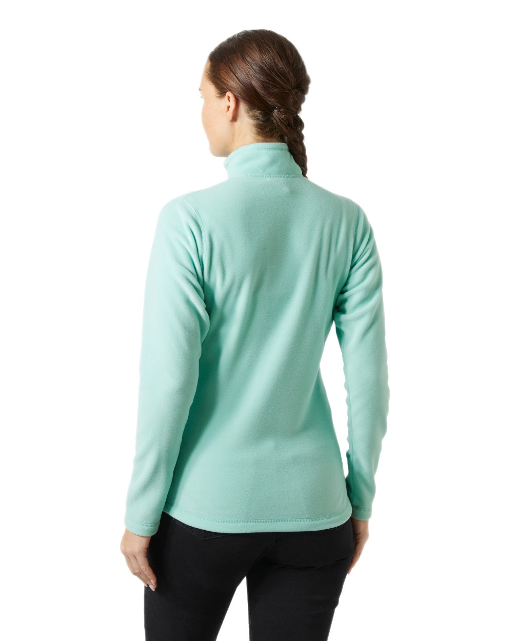 Lagoon Coloured Helly Hansen Daybreaker Ladies Fleece Jacket on White Background
