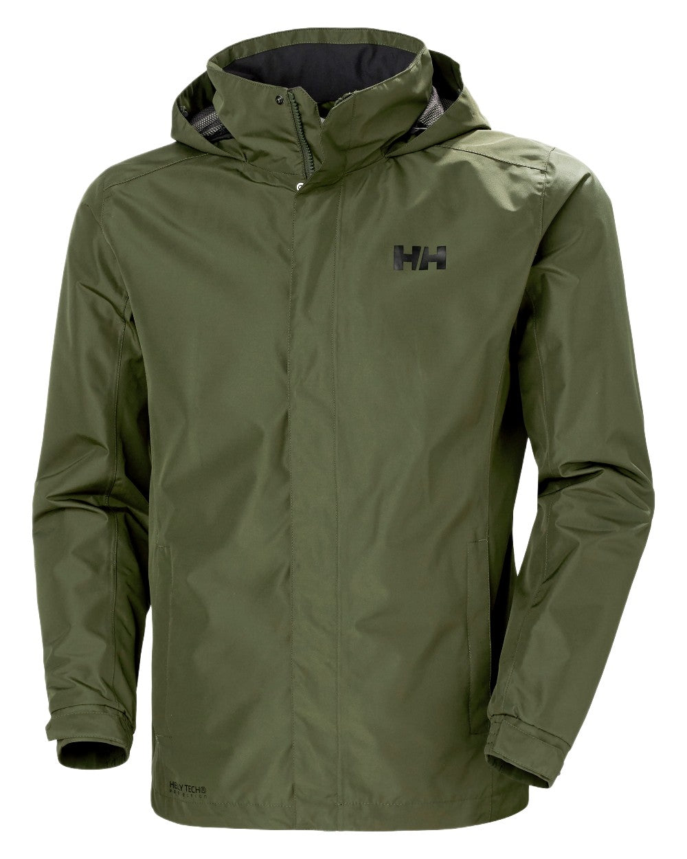 Utility Green Coloured Helly Hansen Dubliner Jacket on White Background
