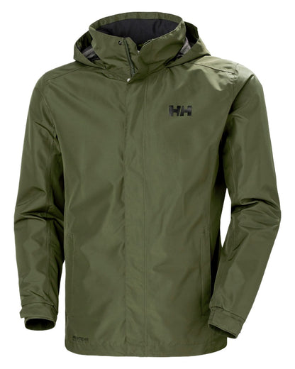 Utility Green Coloured Helly Hansen Dubliner Jacket on White Background
