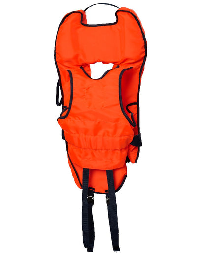 Fluor Orange coloured Helly Hansen Junior Safe Plus Life Jacket on white background 