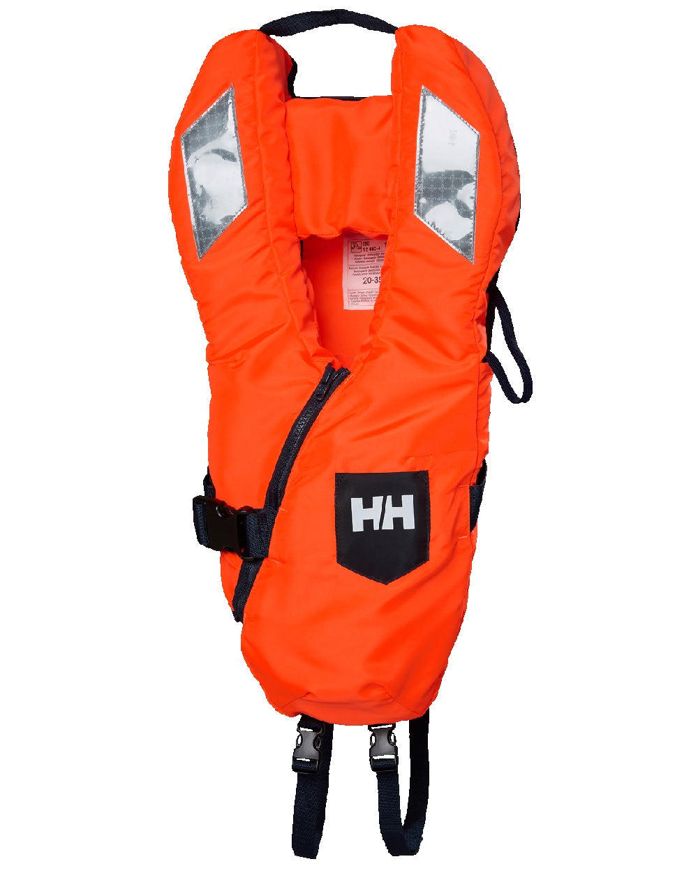 Fluor Orange coloured Helly Hansen Junior Safe Plus Life Jacket on white background 