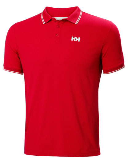 Red Coloured Helly Hansen Kos Polo Shirt on White Background

