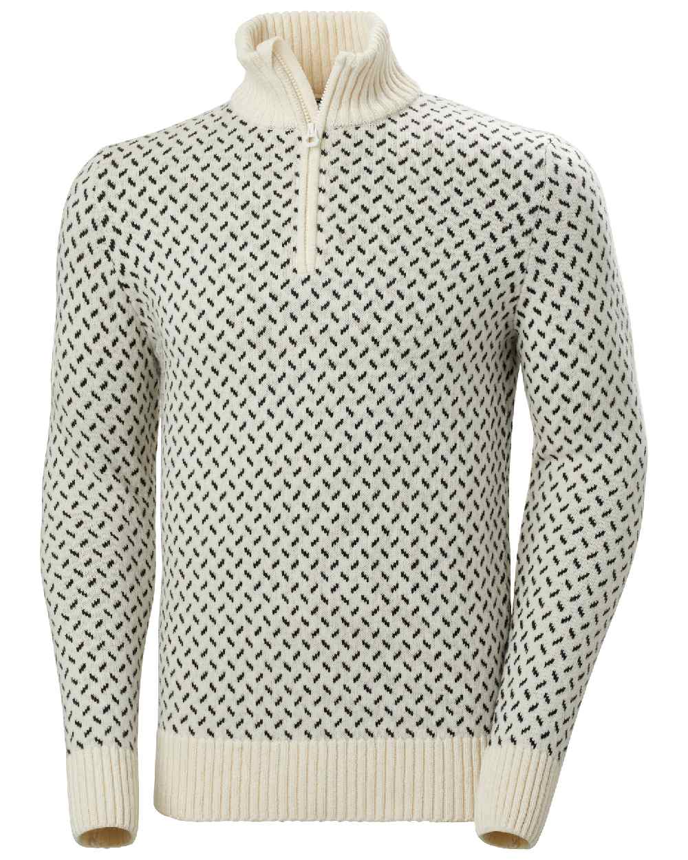 Snow coloured Helly Hansen Mens Arctic Icelander Half Zip Sweater on white background 