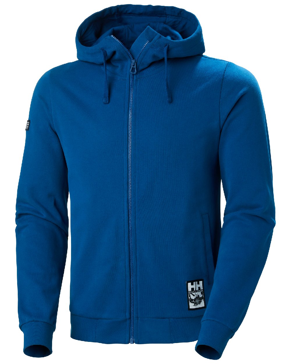 Deep Fjord coloured Helly Hansen Mens Arctic Ocean Full Zip Hoodie on white background 