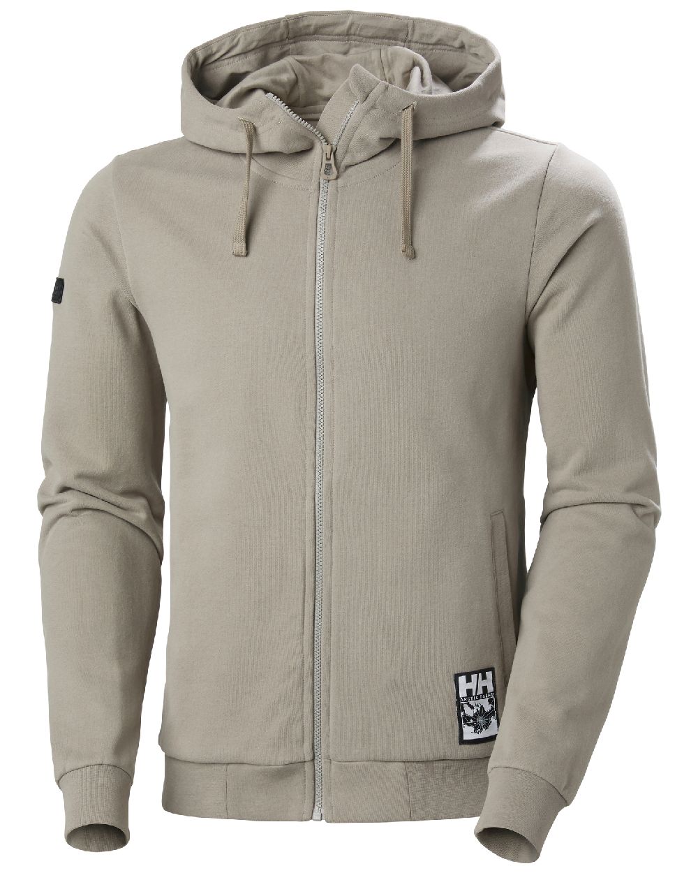 Terrazzo coloured Helly Hansen Mens Arctic Ocean Full Zip Hoodie on white background 